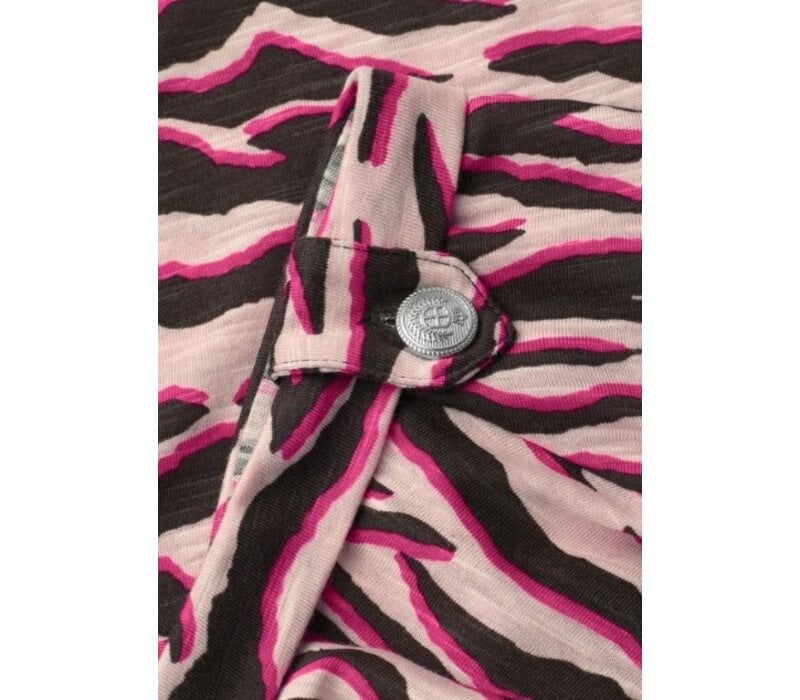 Street One Printed Basic Shirt with Deco Button Minimal Rose