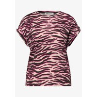 Street One Printed Basic Shirt with Deco Button Minimal Rose