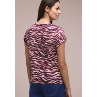 Street One Printed Basic Shirt with Deco Button Minimal Rose