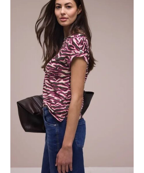 StreetOne Street One Printed Basic Shirt with Deco Button