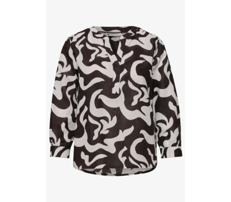 Street One Splitneck Tunic Blouse Espresso Brown