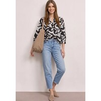 Street One Splitneck Tunic Blouse Espresso Brown