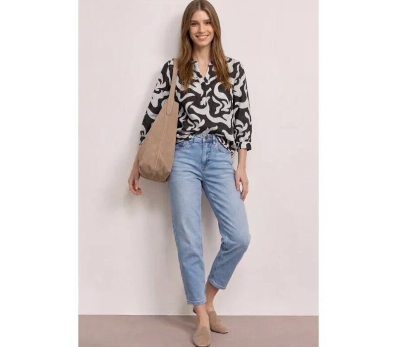 Street One Splitneck Tunic Blouse Espresso Brown