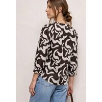 Street One Splitneck Tunic Blouse Espresso Brown