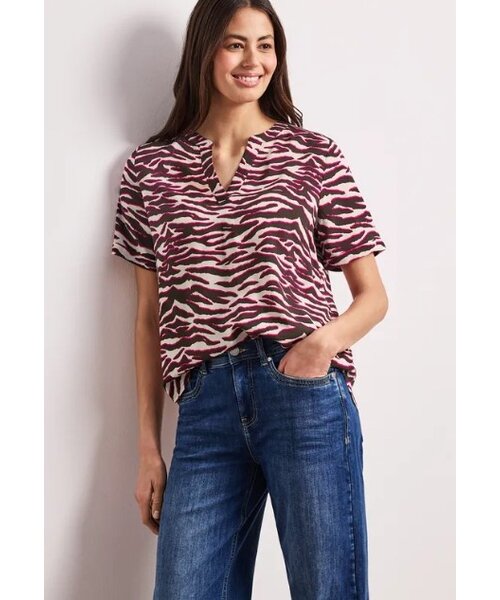 StreetOne Street One Splitneck Blouse with Turn Up