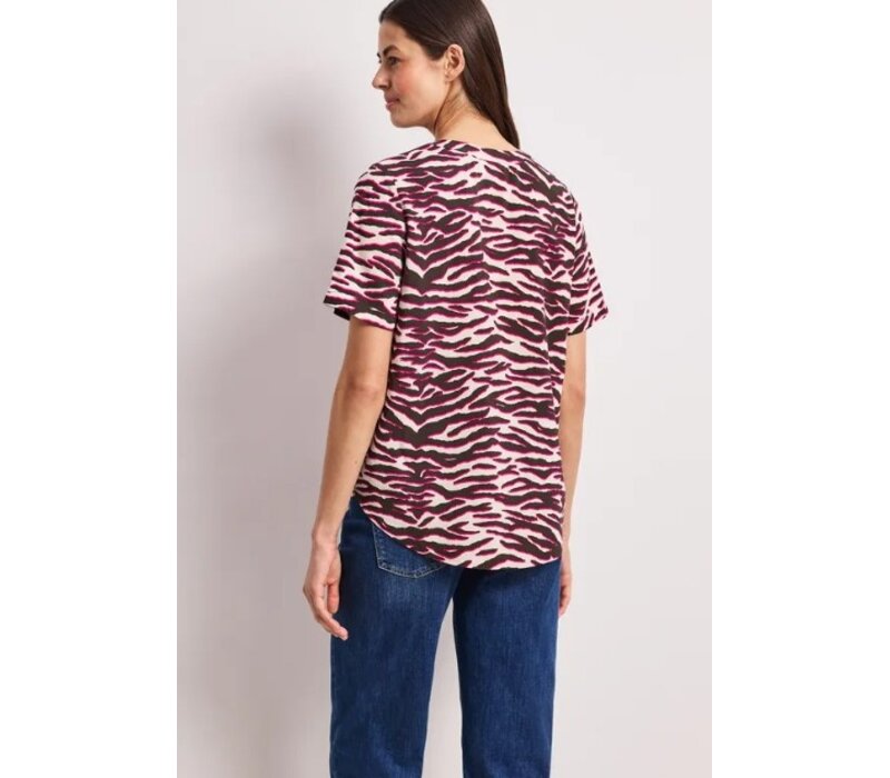 Street One Splitneck Blouse with Turn Up Minimal Rose