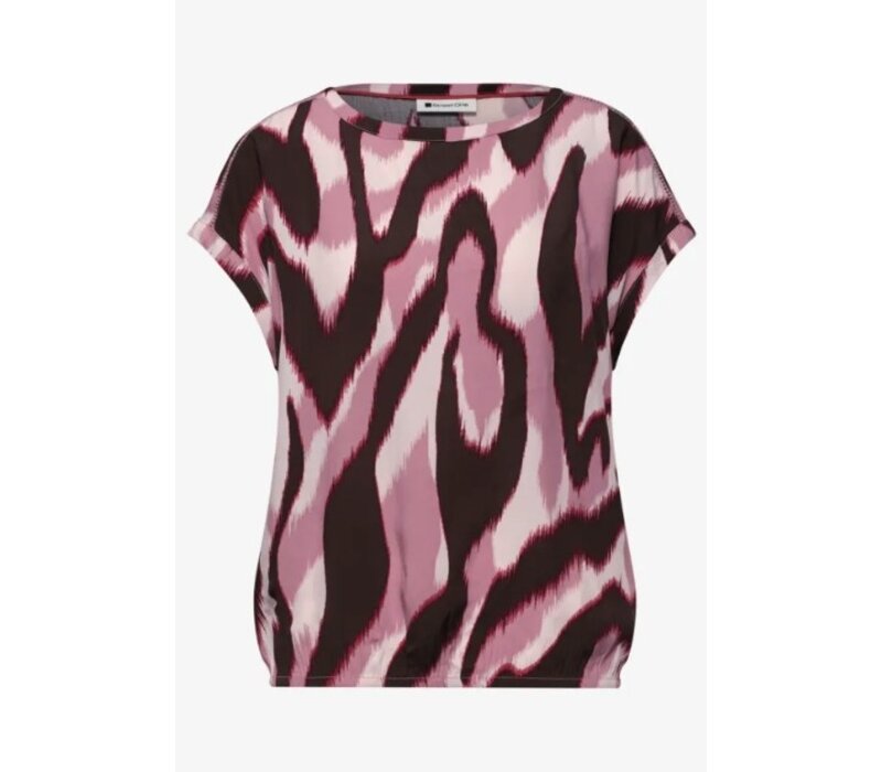 Street One Roundneck Shirtblouse with Tape Deta Clouded Blush