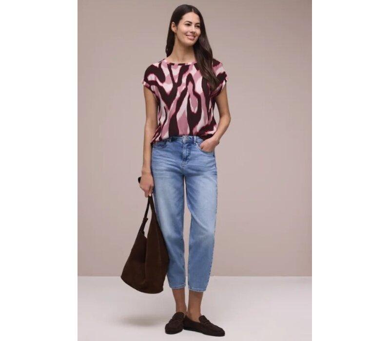 Street One Roundneck Shirtblouse with Tape Deta Clouded Blush
