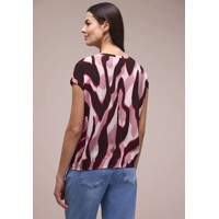 Street One Roundneck Shirtblouse with Tape Deta Clouded Blush