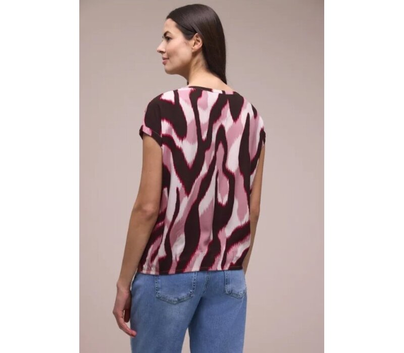 Street One Roundneck Shirtblouse with Tape Deta Clouded Blush