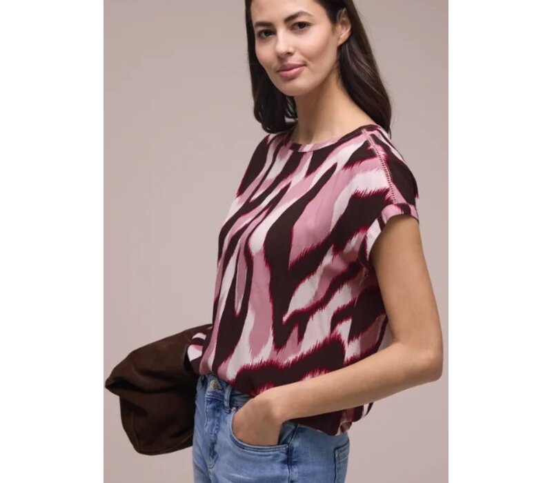 Street One Roundneck Shirtblouse with Tape Deta Clouded Blush