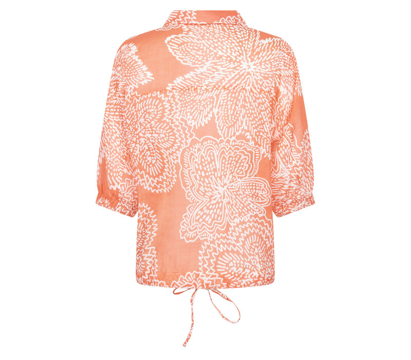 Zoso Printed Woven Blouse Coral