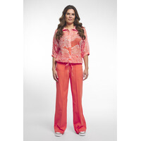 Zoso Printed Woven Blouse Coral