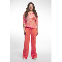 Zoso Printed Woven Blouse Coral