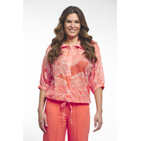Zoso Printed Woven Blouse Coral