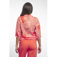 Zoso Printed Woven Blouse Coral