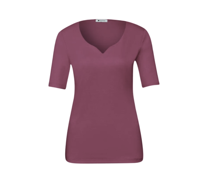 Street One Ada Heart Neck 1/2 Sleeves Dark Clouded Blush
