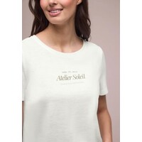 Street One Partprint Shirt with Short Sleeve Off White