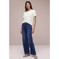 Street One Partprint Shirt with Short Sleeve Off White