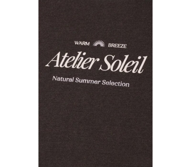 Street One Partprint Shirt with Short Sleeve Espresso Brown