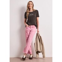 Street One Partprint Shirt with Short Sleeve Espresso Brown