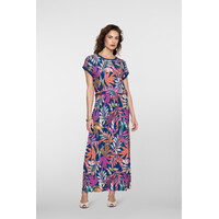 Geisha T-Shirt with Rib Jersey Blue Fuchsia