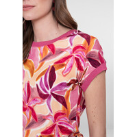 Geisha T-Shirt with Rib Jersey Purple Pink