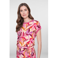 Geisha T-Shirt with Rib Jersey Purple Pink