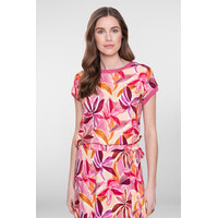 Geisha T-Shirt with Rib Jersey Purple Pink