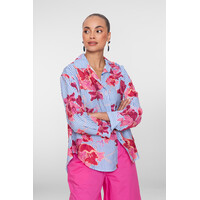 Geisha Blousestripe & print Blue Off White Pink