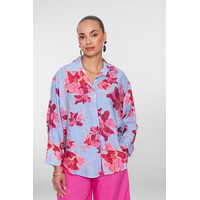 Geisha Blousestripe & print Blue Off White Pink