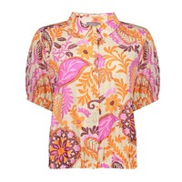 Geisha Blouse Orange Pink Sand