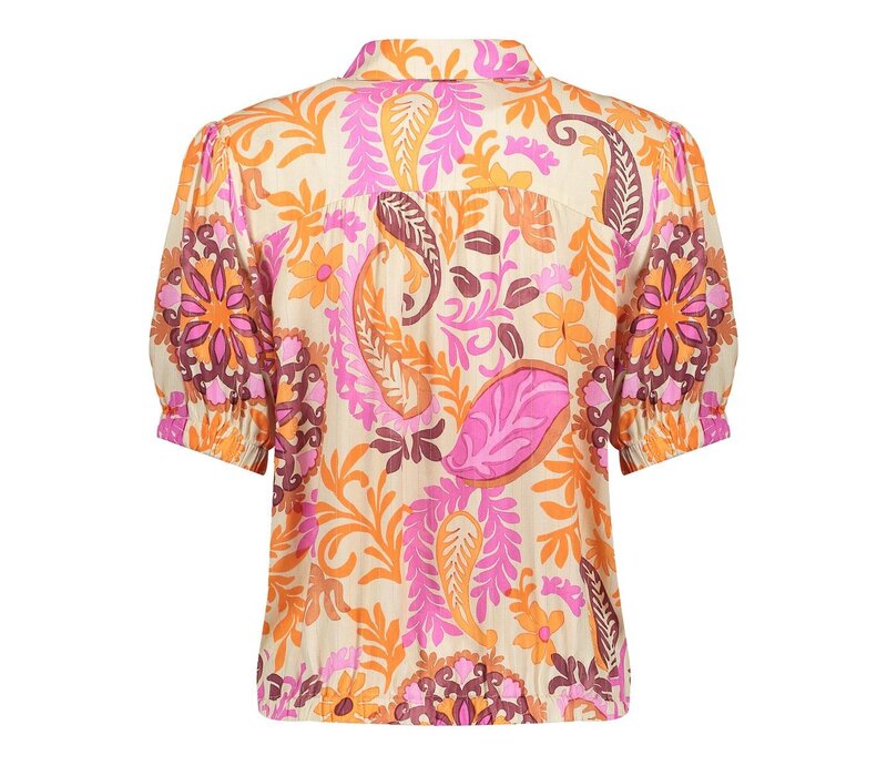 Geisha Blouse Orange Pink Sand