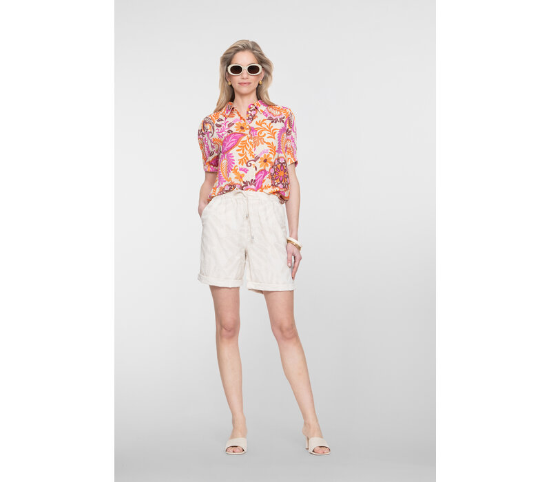 Geisha Blouse Orange Pink Sand