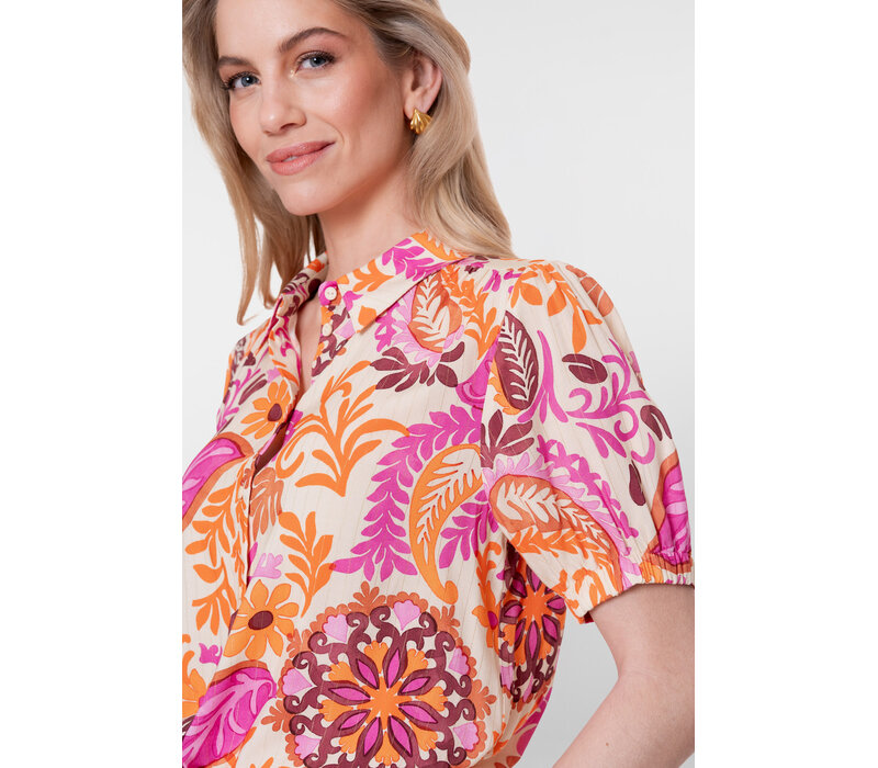 Geisha Blouse Orange Pink Sand