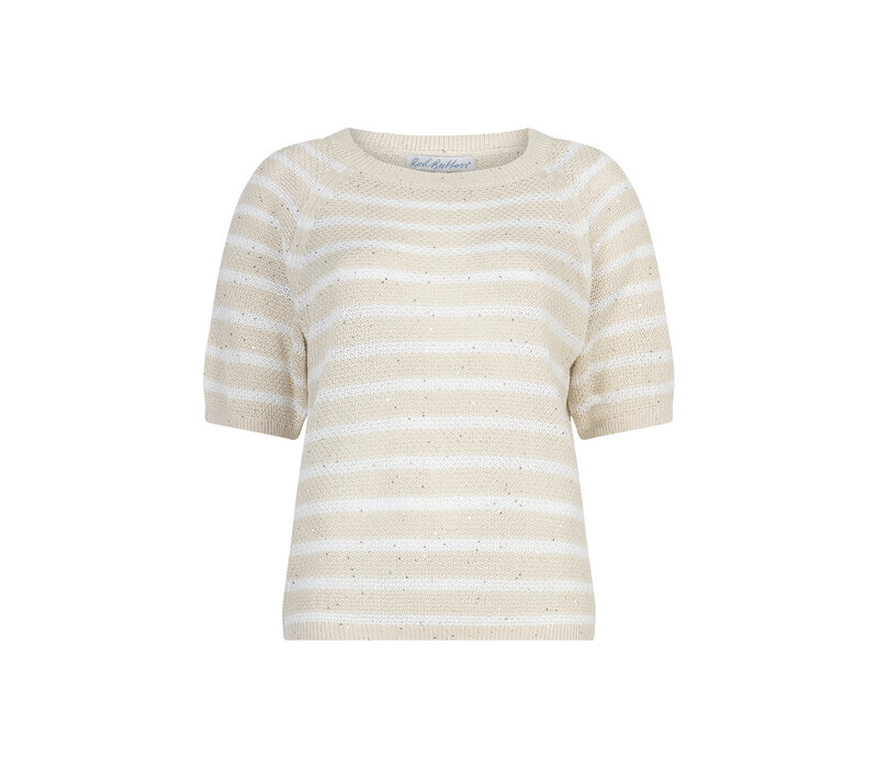 Red Button Sweet Stripe & Sequins Pearl Darkblue