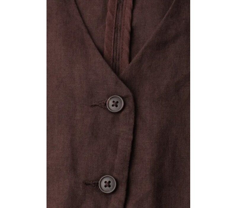 Street One Short Button Vest Espresso Brown