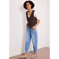 Street One Short Button Vest Espresso Brown