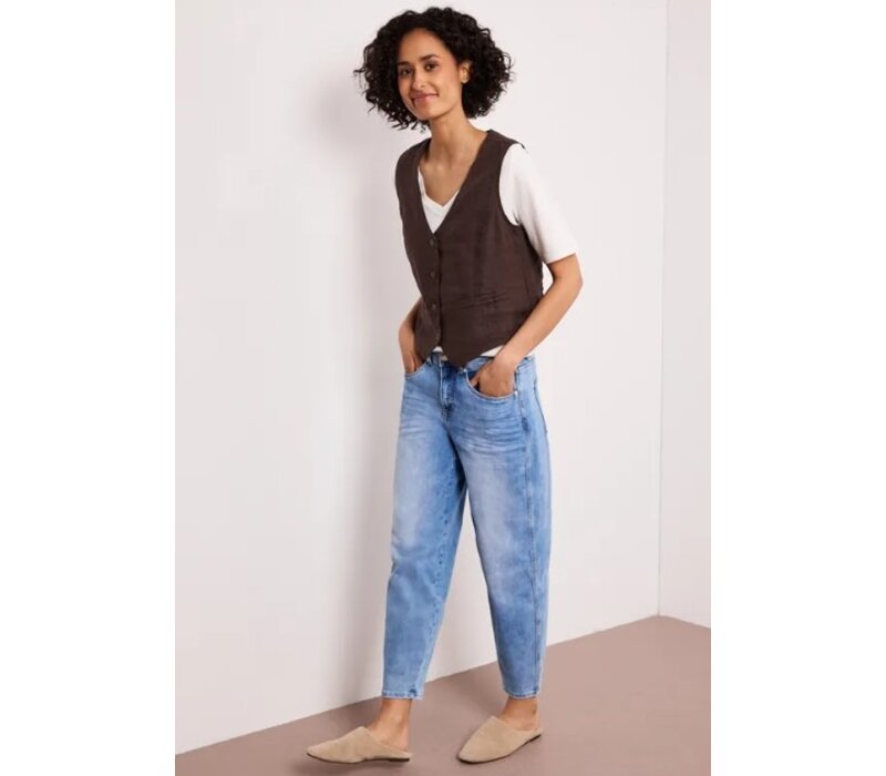 Street One Short Button Vest Espresso Brown