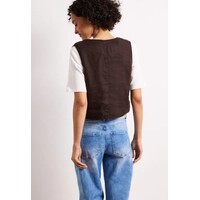 Street One Short Button Vest Espresso Brown