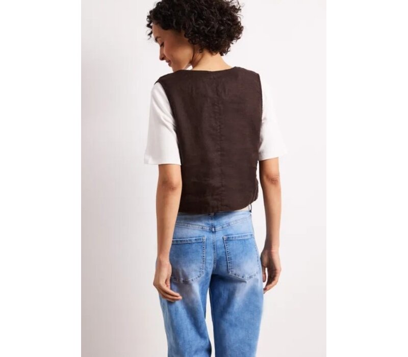 Street One Short Button Vest Espresso Brown