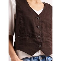 Street One Short Button Vest Espresso Brown