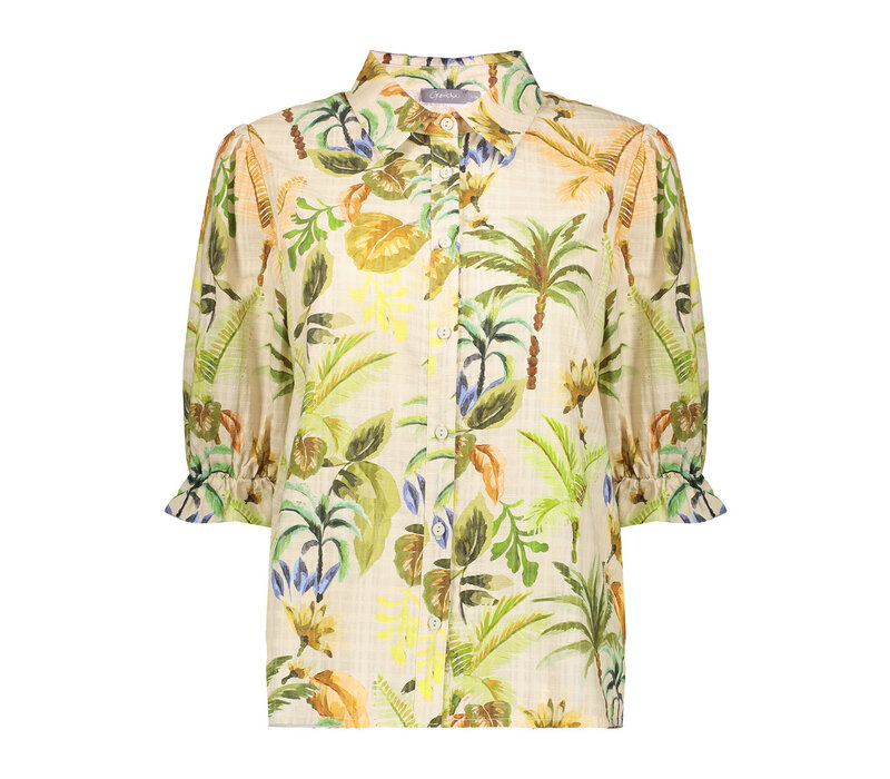 Geisha Blouse Sand Orange Green