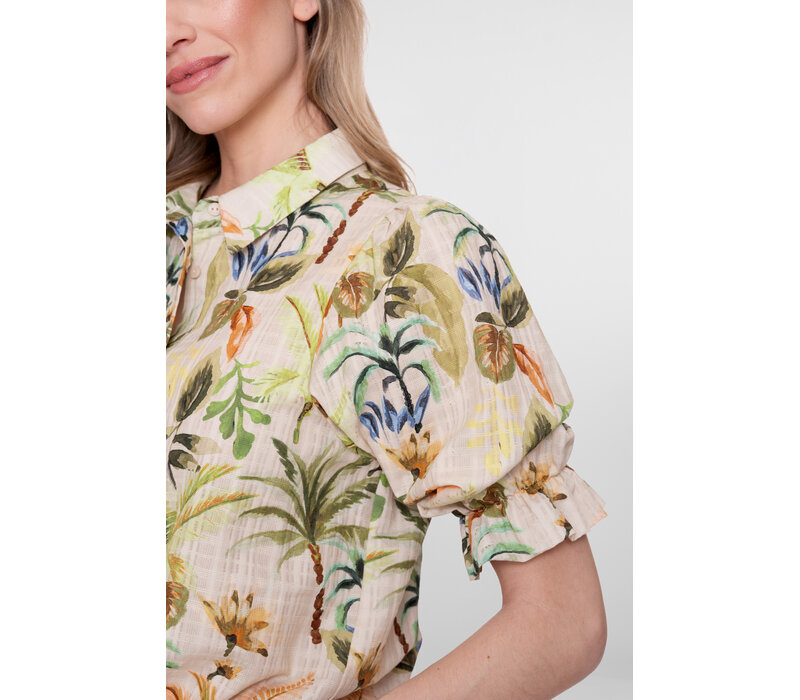 Geisha Blouse Sand Orange Green