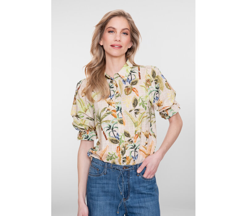 Geisha Blouse Sand Orange Green