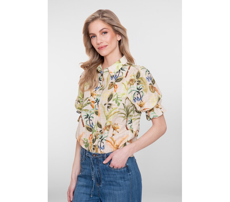 Geisha Blouse Sand Orange Green