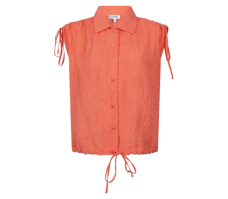 Zoso Printed Woven Blouse Coral