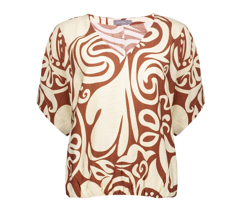 Geisha Top Bi-Color Ecru Tabacco