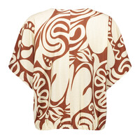 Geisha Top Bi-Color Ecru Tabacco