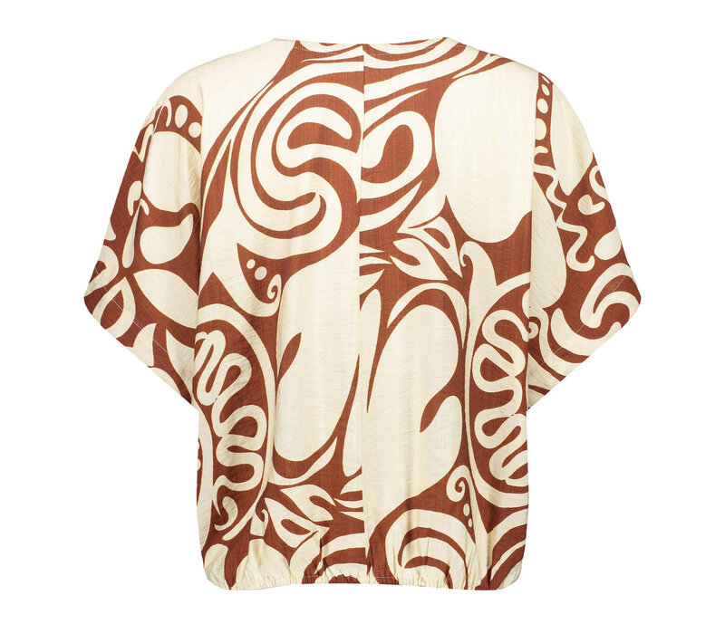 Geisha Top Bi-Color Ecru Tabacco